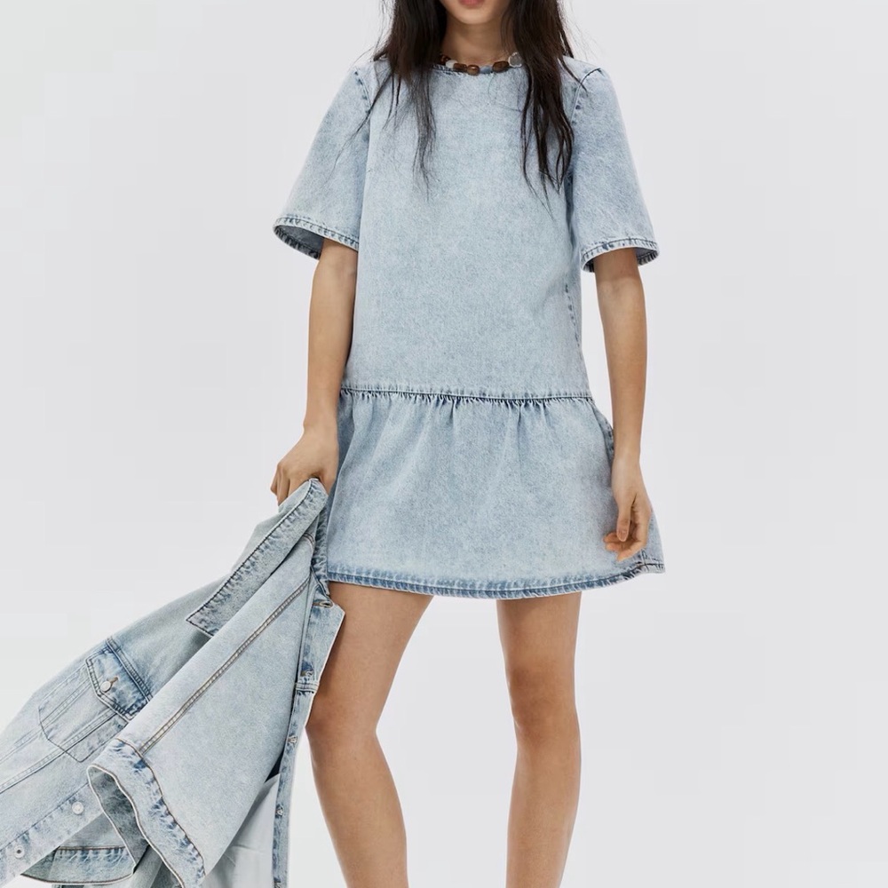 H&M Light Blue Denim Dress